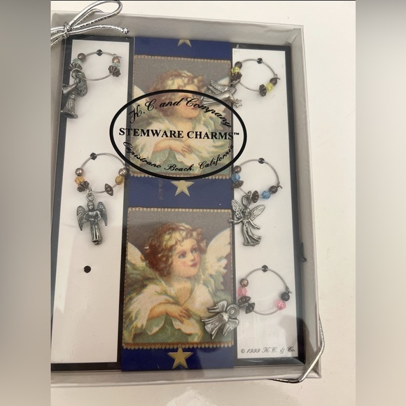 angel-themed stemware charms by H.C. and Company set of 5 - Picture 1 of 1